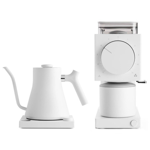 Fellow Ode + Stagg EKG weiß | Elektrische Kaffeemühle + Gooseneck Wasserkocher