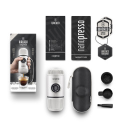Mobile Kaffeemaschine Wacaco Nanopresso (weiß) + harte Kapsel