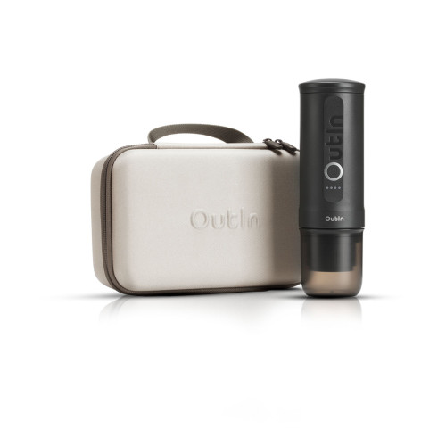 Outin Nano (Space Grey) Set - Reisekaffeemaschine + Schutzhülle