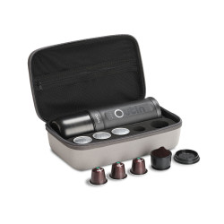 Outin Nano (Space Grey) Set - Reisekaffeemaschine + Schutzhülle